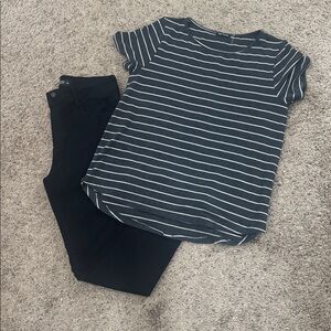 Just Black pants and Pink clover top